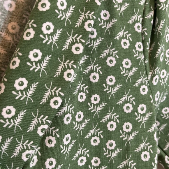 Boden Dress - Women’s 6P Green White - Pockets Jersey V-Neck Floral Faux Wrap - Picture 5 of 11